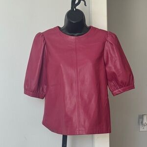 Elegant Berry Puff Sleeve Blouse